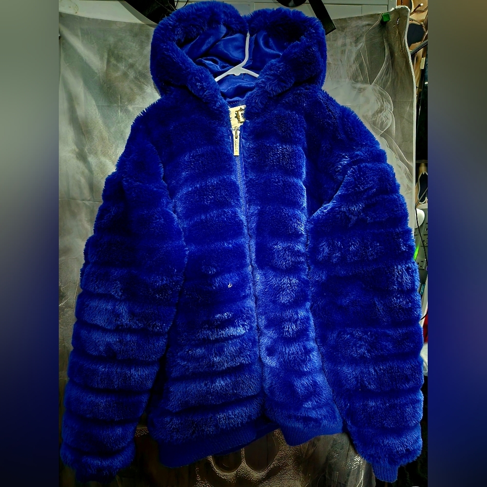 Ultra Rare Men's Royal Blue Fur Coat Very High Quality Men's 2x